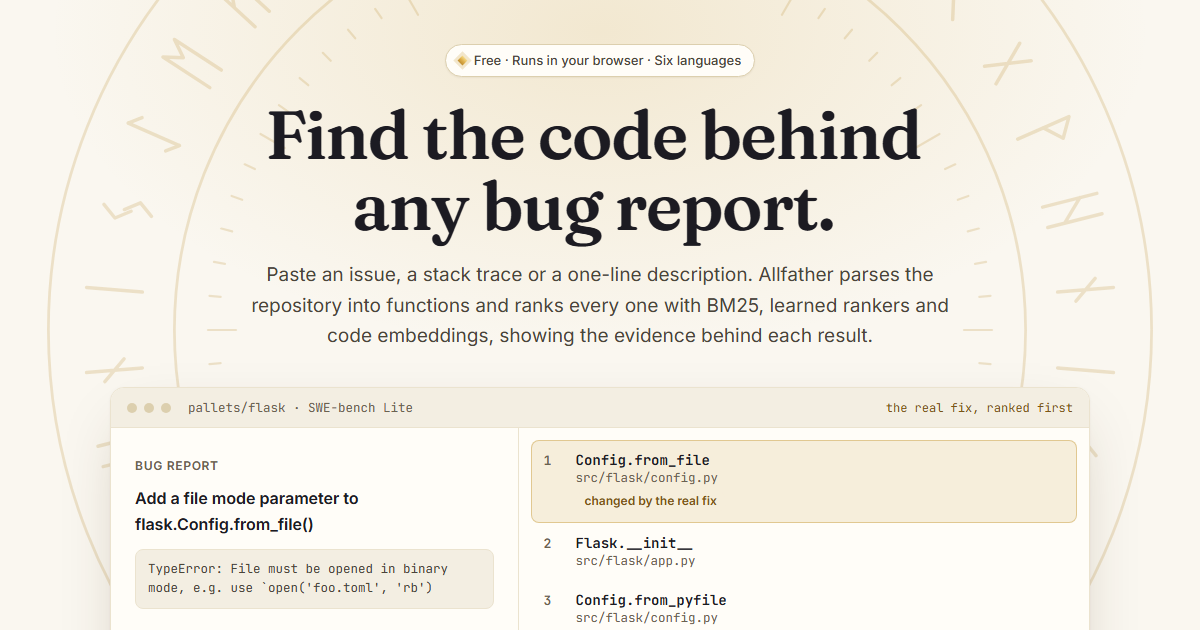 Built a search engine for debugging which is not a wrapper